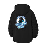 Shark Motif Unisex Full-Zip Printed Waterproof Hooded Windbreaker