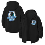 Shark Motif Unisex Full-Zip Printed Waterproof Hooded Windbreaker