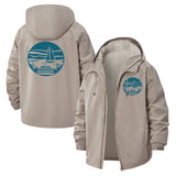 Sunset Sailboat Unisex Full-Zip Printed Waterproof Hooded Windbreaker