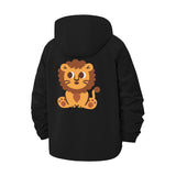 Cute Lion Unisex Full-Zip Printed Waterproof Hooded Windbreaker