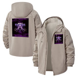 Electric Lightning Graphic Unisex Full-Zip Printed Waterproof Hooded Windbreaker