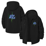 Neon Typographic Unisex Full-Zip Printed Waterproof Hooded Windbreaker