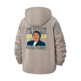 Inspirational Quote Unisex Full-Zip Printed Waterproof Hooded Windbreaker