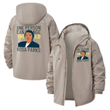 Inspirational Quote Unisex Full-Zip Printed Waterproof Hooded Windbreaker