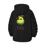 Funny Pea Character Unisex Full-Zip Printed Waterproof Hooded Windbreaker