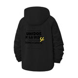 Motivational Unidos x La Vida Unisex Full-Zip Printed Waterproof Hooded Windbreaker