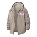 Love U Forever Typographic Unisex Full-Zip Printed Waterproof Hooded Windbreaker