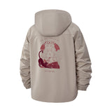 Anime Cat Graphic Unisex Full-Zip Printed Waterproof Hooded Windbreaker