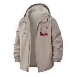 Anime Cat Graphic Unisex Full-Zip Printed Waterproof Hooded Windbreaker