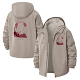 Anime Cat Graphic Unisex Full-Zip Printed Waterproof Hooded Windbreaker