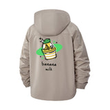 Banana Milk Unisex Full-Zip Printed Waterproof Hooded Windbreaker