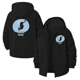 Cute Dino Pretty Inside Unisex Full-Zip Printed Waterproof Hooded Windbreaker