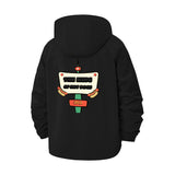 Retro Robot Sign Unisex Full-Zip Printed Waterproof Hooded Windbreaker