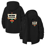 Retro Robot Sign Unisex Full-Zip Printed Waterproof Hooded Windbreaker