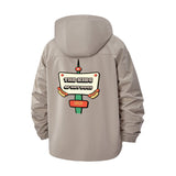 Retro Robot Sign Unisex Full-Zip Printed Waterproof Hooded Windbreaker