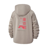 Tokyo Tower Graphic Unisex Full-Zip Printed Waterproof Hooded Windbreaker