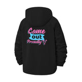 Come Out Proudly Unisex Full-Zip Printed Waterproof Hooded Windbreaker