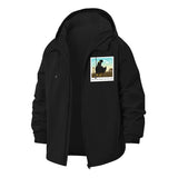 Funny Chicken Motif Unisex Full-Zip Printed Waterproof Hooded Windbreaker