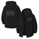 Retro Typographic Unisex Full-Zip Printed Waterproof Hooded Windbreaker