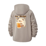 Hedgehog Beer Graphic Unisex Full-Zip Printed Waterproof Hooded Windbreaker