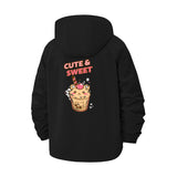 Cute Sweet Dessert Unisex Full-Zip Printed Waterproof Hooded Windbreaker