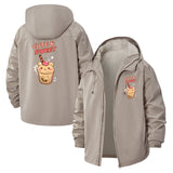 Cute Sweet Dessert Unisex Full-Zip Printed Waterproof Hooded Windbreaker