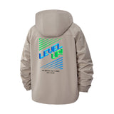 Level Up Unisex Full-Zip Printed Waterproof Hooded Windbreaker