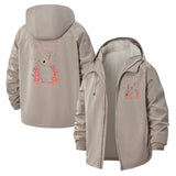 Motivational Floral Unisex Full-Zip Printed Waterproof Hooded Windbreaker