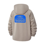 Spanish Motivational Quote Unisex Full-Zip Printed Waterproof Hooded Windbreaker