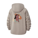 Abstract Portrait Unisex Full-Zip Printed Waterproof Hooded Windbreaker
