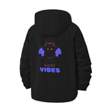 Bat Baby Vibes Unisex Full-Zip Printed Waterproof Hooded Windbreaker