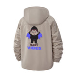 Bat Baby Vibes Unisex Full-Zip Printed Waterproof Hooded Windbreaker