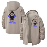 Bat Baby Vibes Unisex Full-Zip Printed Waterproof Hooded Windbreaker