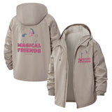 Magical Friends Unisex Full-Zip Printed Waterproof Hooded Windbreaker