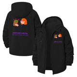 Support Local Unisex Full-Zip Printed Waterproof Hooded Windbreaker