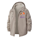 Support Local Unisex Full-Zip Printed Waterproof Hooded Windbreaker