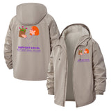 Support Local Unisex Full-Zip Printed Waterproof Hooded Windbreaker