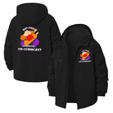 Corndog Cat Humor Unisex Full-Zip Printed Waterproof Hooded Windbreaker