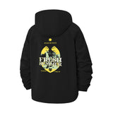 Fresh Summer Palm Motif Unisex Full-Zip Printed Waterproof Hooded Windbreaker