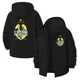 Fresh Summer Palm Motif Unisex Full-Zip Printed Waterproof Hooded Windbreaker