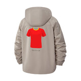 Bold Graphic Tee Motif Unisex Full-Zip Printed Waterproof Hooded Windbreaker