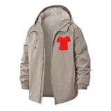 Bold Graphic Tee Motif Unisex Full-Zip Printed Waterproof Hooded Windbreaker