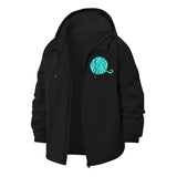 Yarn Ball Unisex Full-Zip Printed Waterproof Hooded Windbreaker