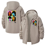 Pop Art Portraits Unisex Full-Zip Printed Waterproof Hooded Windbreaker