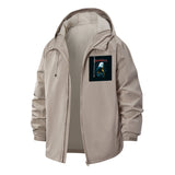 Gothic Raven Unisex Full-Zip Printed Waterproof Hooded Windbreaker