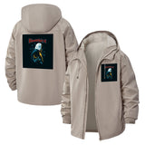Gothic Raven Unisex Full-Zip Printed Waterproof Hooded Windbreaker