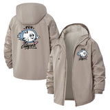 Bowling Ball Character Unisex Full-Zip Printed Waterproof Hooded Windbreaker