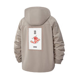 Koi Fish Graphic Unisex Full-Zip Printed Waterproof Hooded Windbreaker