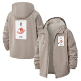 Koi Fish Graphic Unisex Full-Zip Printed Waterproof Hooded Windbreaker