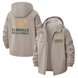Family Board Game Unisex Full-Zip Printed Waterproof Hooded Windbreaker